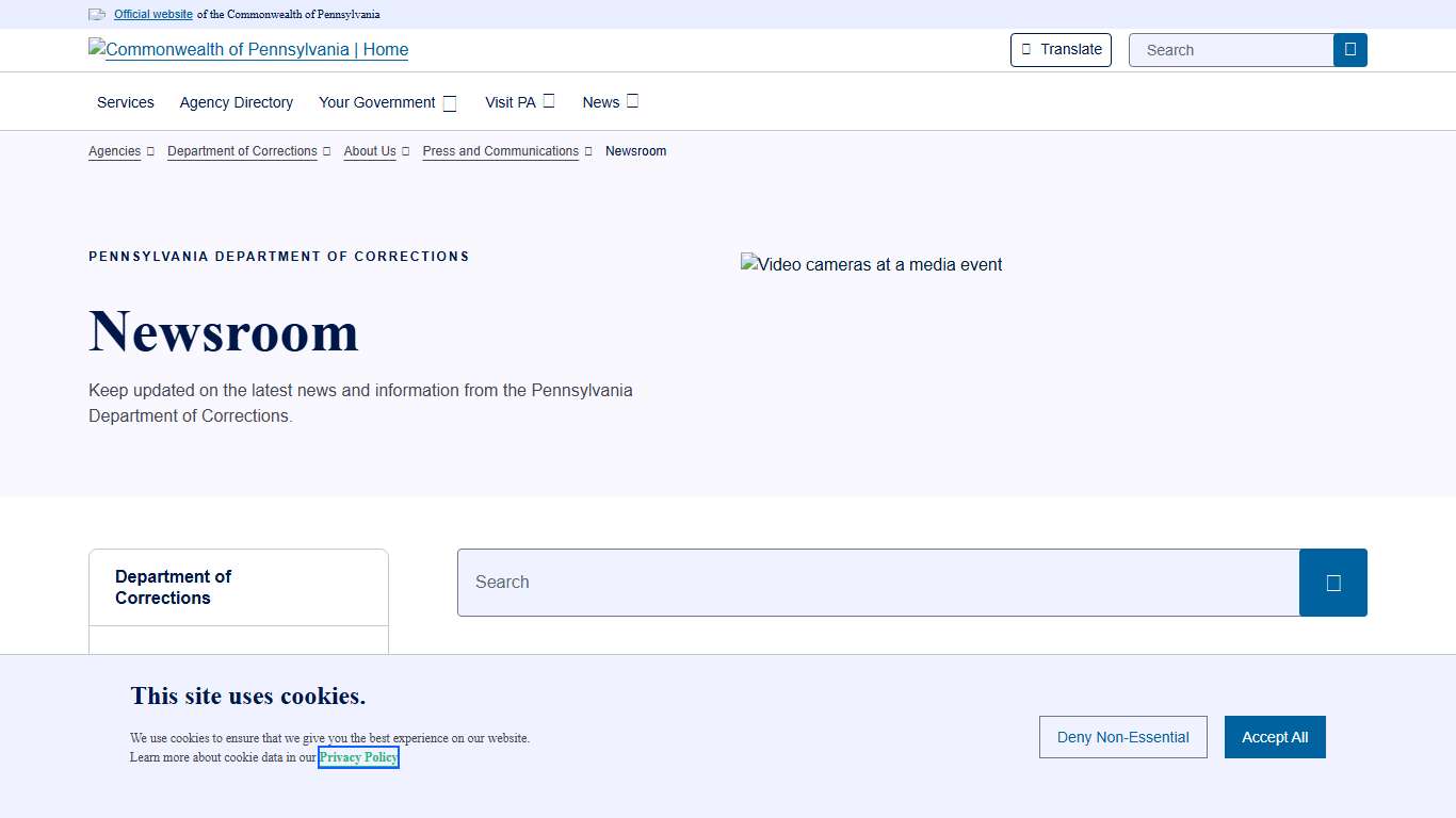 Newsroom Department of Corrections Commonwealth of Pennsylvania